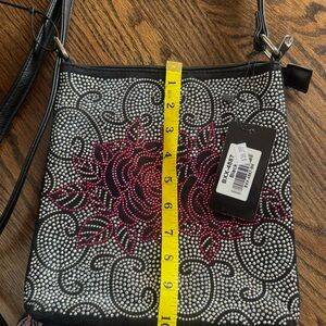 Elegant Black and Pink Floral Women's Bag